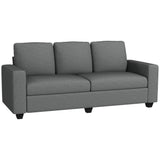 easycomfort easycomfort divano 3 posti in tessuto con cuscini imbottiti e rivestimento effetto lino 237x94x102cm grigio