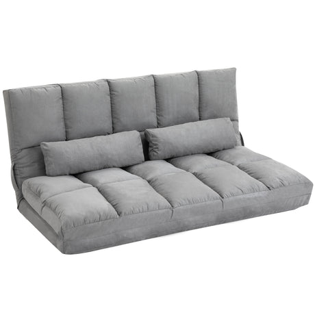 easycomfort easycomfort divano da terra pieghevole a lettino schienale reclinabile su 7 livelli e cuscini divano moderno per tv giochi lettura yoga ufficio 130x73x60 cm grigio chiaro ean 8055776914688