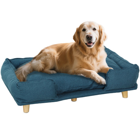 easycomfort easycomfort divano lettino per cani grandi fino 30 kg da interno con cuscino rimovibile 96x66x24 cm blu