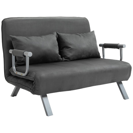 easycomfort easycomfort divano letto 2 posti in similpelle e acciaio con seduta regolabile in 5 posizioni 105x80x78 cm grigio