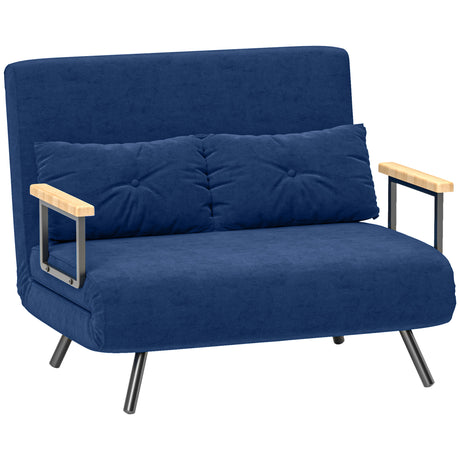 easycomfort easycomfort divano letto 3 in 1 in tessuto effetto velluto con schienale regolabile e 2 cuscini 102x73x81 cm blu