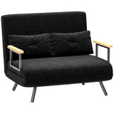 easycomfort easycomfort divano letto 3 in 1 in tessuto effetto velluto con schienale regolabile e 2 cuscini 102x73x81 cm nero