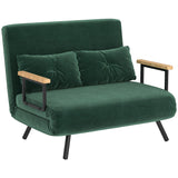 easycomfort easycomfort divano letto 3 in 1 in tessuto effetto velluto con schienale regolabile e 2 cuscini 102x73x81 cm verde