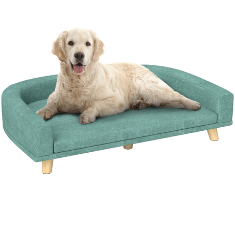 easycomfort easycomfort divano per cani di taglia grande con gambe rialzate e cuscino sfoderabile 98x67x25 cm verde chiaro