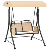 easycomfort easycomfort dondolo da giardino 2 posti con tetto parasole regolabile e tasche laterali beige