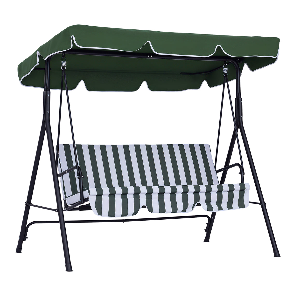 easycomfort easycomfort dondolo da giardino a 3 posti con tettuccio inclinabile e cuscini 172x110x153 cm verde