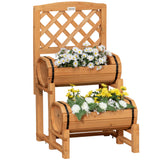 easycomfort easycomfort fioriera da esterno a mezza botte in legno dabete con design verticale rialzato 45x45x80 cm