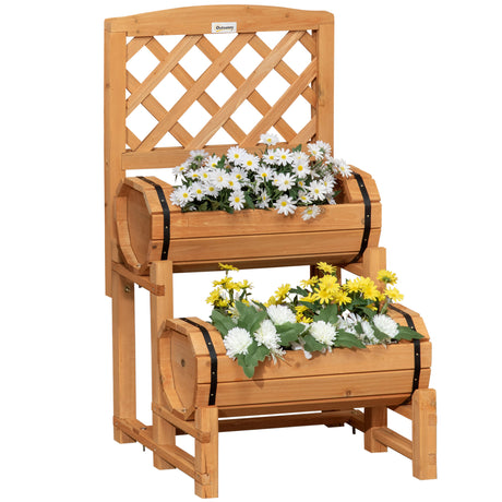 easycomfort easycomfort fioriera da esterno a mezza botte in legno dabete con design verticale rialzato 45x45x80 cm