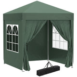 easycomfort easycomfort gazebo 2x2 m pieghevole con 4 pareti rimovibili e borsa da trasporto in metallo e poliestere verde