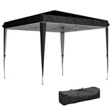 easycomfort easycomfort gazebo 3x3 m per 6 9 persone ad altezza regolabile con fori di drenaggio in metallo e tessuto oxford nero