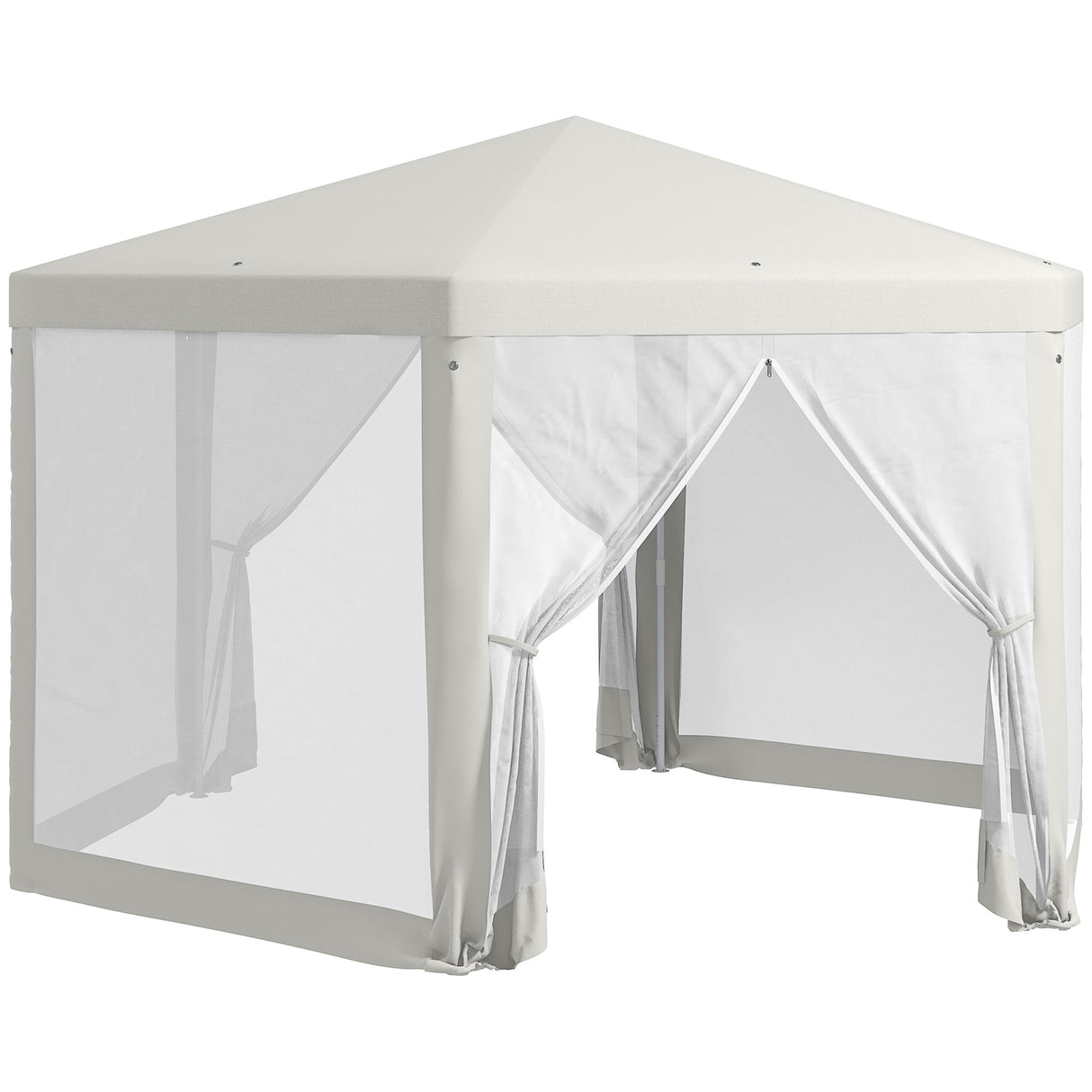 easycomfort easycomfort gazebo da giardino esagonale con doppio ingresso in metallo e poliestere 3 94x3 94x2 5 m crema