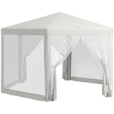 easycomfort easycomfort gazebo da giardino esagonale con doppio ingresso in metallo e poliestere 3 94x3 94x2 5 m crema