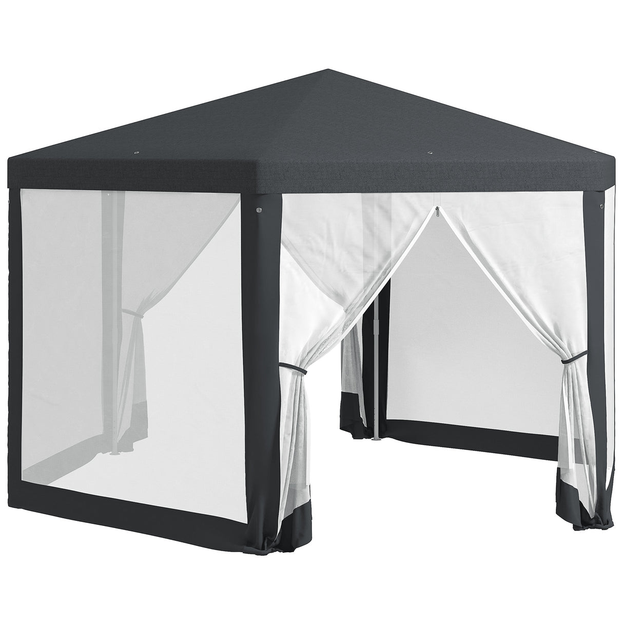 easycomfort easycomfort gazebo da giardino esagonale con doppio ingresso in metallo e poliestere 3 94x3 94x2 5 m grigio