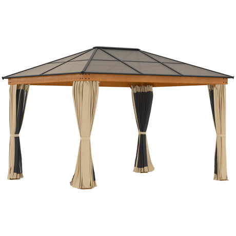 easycomfort easycomfort gazebo da giardino in acciaio alluminio e poliestere con tetto in policarbonato e zanzariere 2 94x3 60x2 67 m