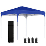 easycomfort easycomfort gazebo pieghevole 2 5x2 5 m con altezza regolabile sacchetti di sabbia e borsa con ruote blu