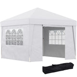 easycomfort easycomfort gazebo pieghevole 3x3 m con altezza regolabile con design pop up e finestre bianco