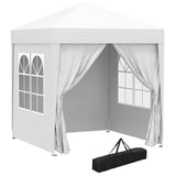 easycomfort easycomfort gazebo pieghevole pop up 2x2 m con 4 pareti rimovibili in poliestere e acciaio bianco