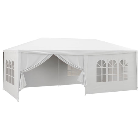 easycomfort easycomfort gazebo tendone per feste 6x3m con pareti laterali rimovibili porte e finestre bianco