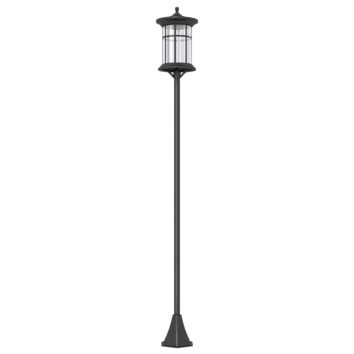 easycomfort easycomfort lampione solare da giardino alto 184cm con luce led bianco freddo e ip44 nero