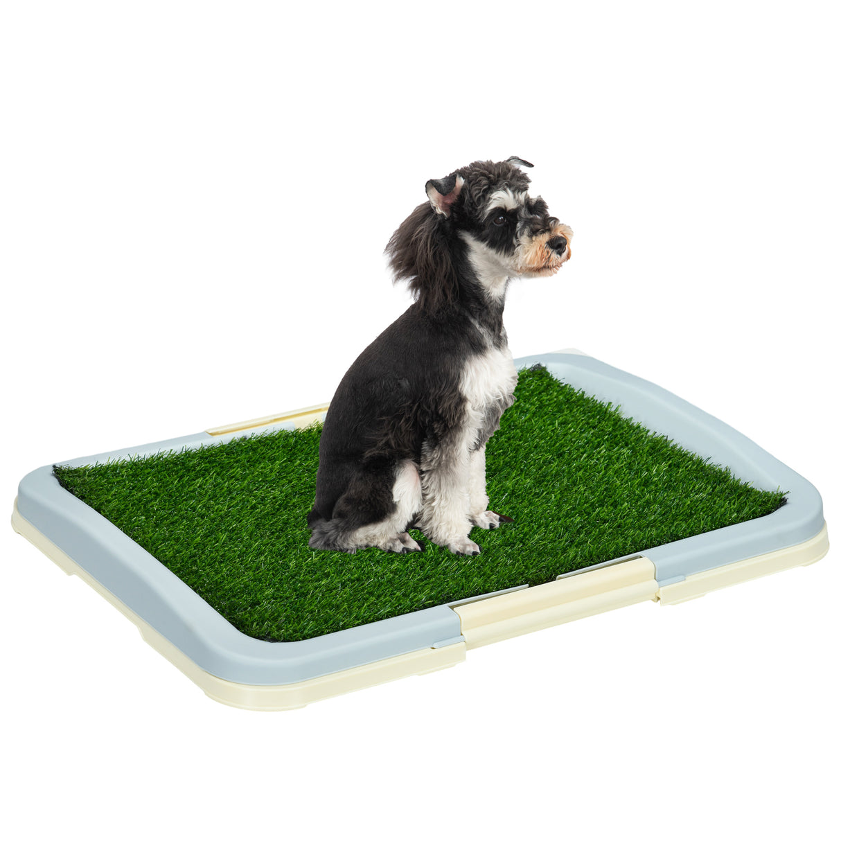 easycomfort easycomfort lettiera per cani 3 strati con prato sintetico griglia e vassoio inferiore 63x48 5cm
