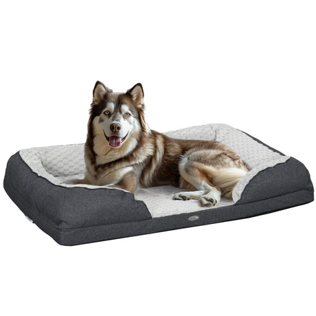 easycomfort easycomfort lettino per cani taglia grande imbottito con cuscino rimovibile lavabile 120x80x22cm grigio carbone