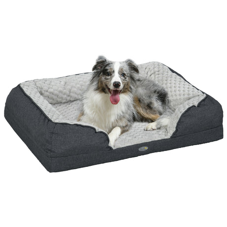 easycomfort easycomfort lettino per cani taglia media imbottito con cuscino rimovibile lavabile 90x69x21cm grigio carbone