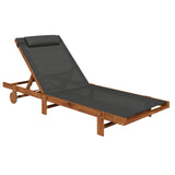 easycomfort easycomfort lettino prendisole con schienale regolabile su 4 posizioni ruote e poggiatesta nero