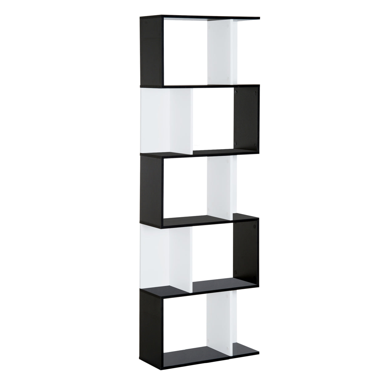 immagine-1-easycomfort-easycomfort-libreria-moderna-5-ripiani-pratici-finitura-eccellente-superficie-liscia-e-a-prova-di-umidita-in-legno-truciolato-nero-6024184-5cm-ean-8054111843331