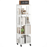 easycomfort easycomfort libreria moderna a 4 ripiani in metallo a rete con ruote 35x35x129 cm bianco
