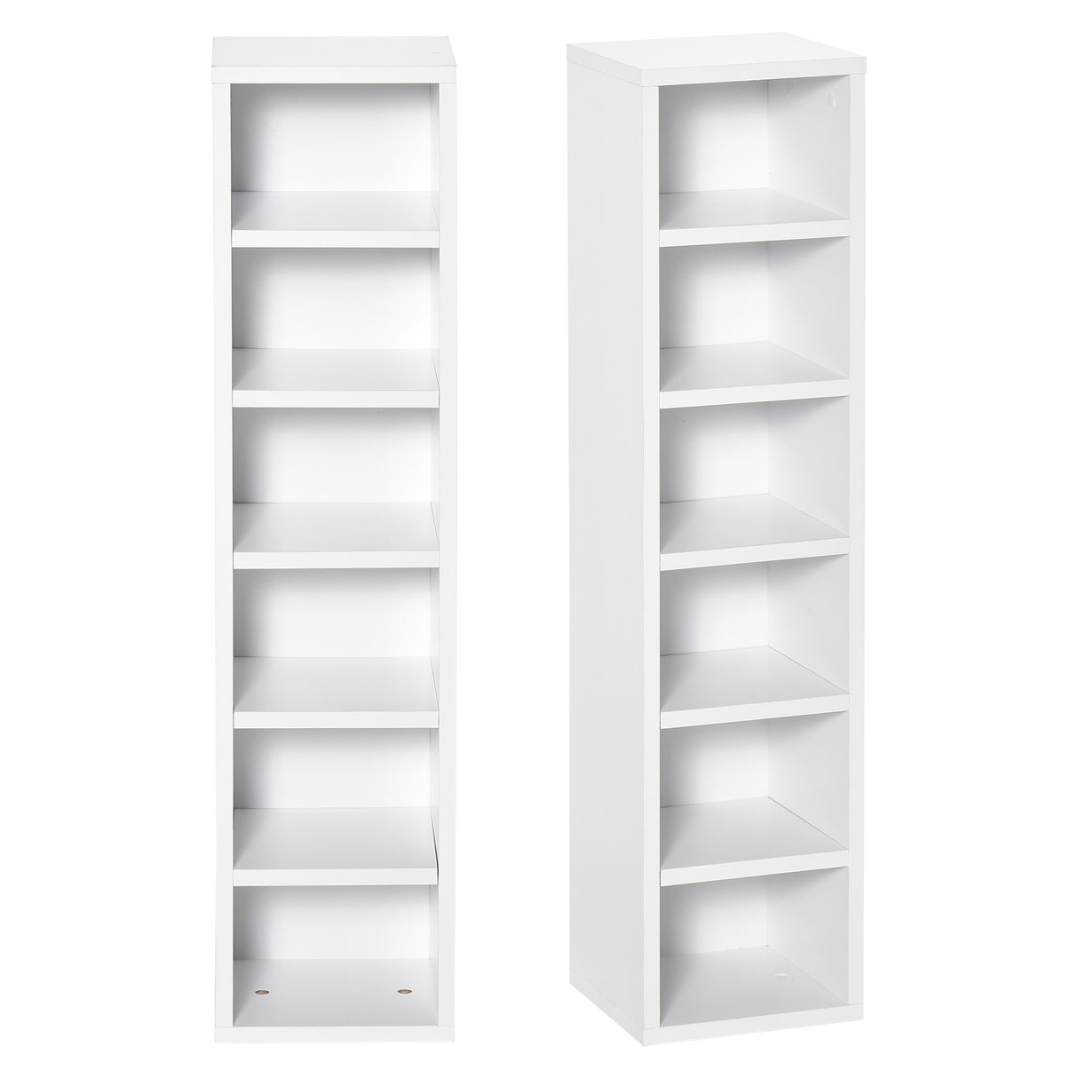 easycomfort easycomfort libreria scaffale porta cd set 2 pezzi a 12 ripiani in legno 21x19 2x88 3 cm bianco