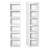 easycomfort easycomfort libreria scaffale porta cd set 2 pezzi a 12 ripiani in legno 21x19 2x88 3 cm bianco