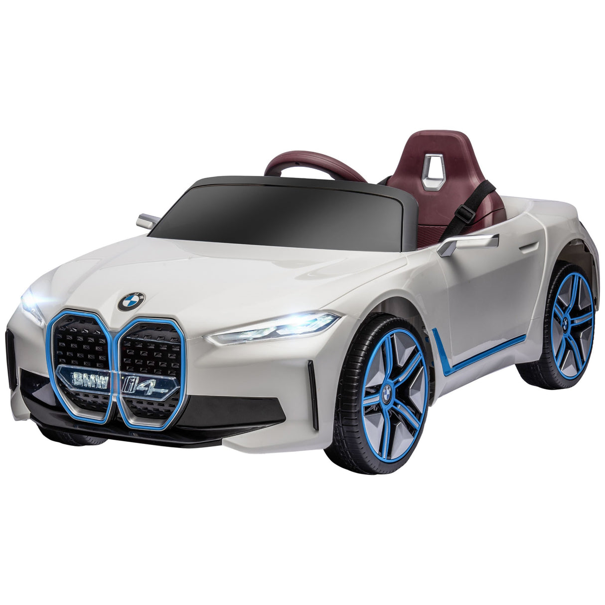 easycomfort easycomfort macchina elettrica per bambini 3 6 anni con licenza bmw con telecomando clacson e fari 115x67x45 cm bianca