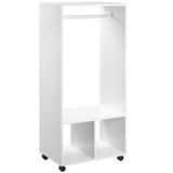 easycomfort easycomfort mobile appendiabiti con barra in alluminio e 2 ripiani aperti in truciolato 60x40x128 cm bianco