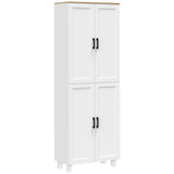 easycomfort easycomfort mobile dispensa da cucina in legno con 5 ripiani regolabili e 4 ante 60x30x170 5 cm bianco e color legno
