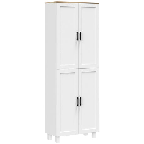 easycomfort easycomfort mobile dispensa da cucina in legno con 5 ripiani regolabili e 4 ante 60x30x170 5 cm bianco e color legno