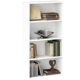 easycomfort easycomfort mobile libreria a 4 ripiani con 2 scaffali flessibili in legno 60x24x115 5 cm bianco