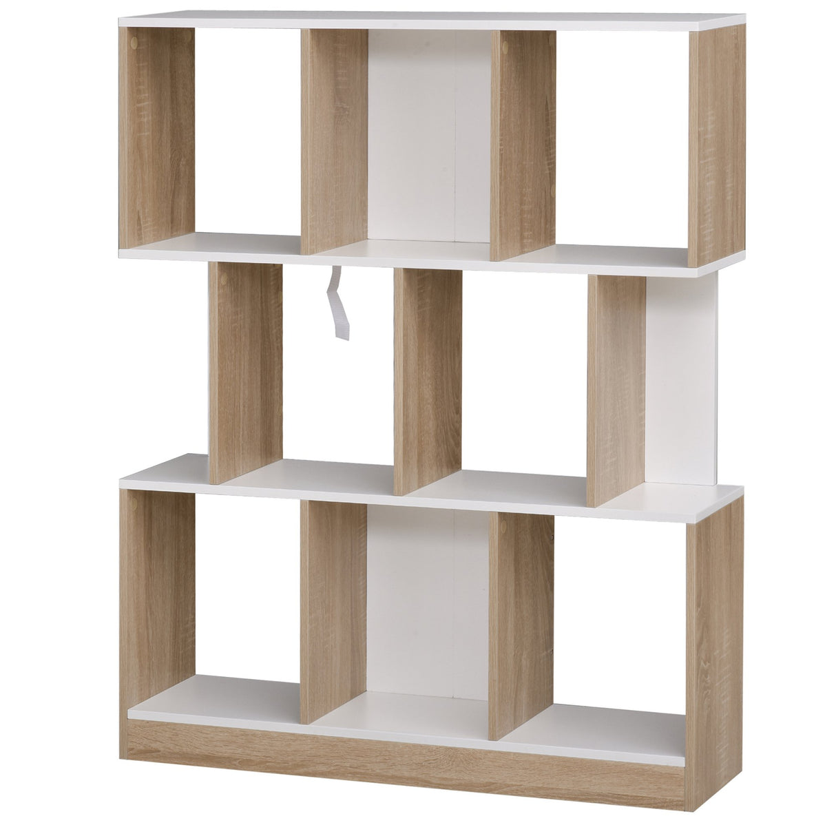easycomfort easycomfort mobile libreria a 8 ripiani per soggiorno e camera da letto in legno 100x27x124 cm rovere e bianco ean 8054111845847