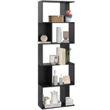 easycomfort easycomfort mobile libreria in legno a 5 ripiani design moderno in legno 60x24x184 5 cm nero
