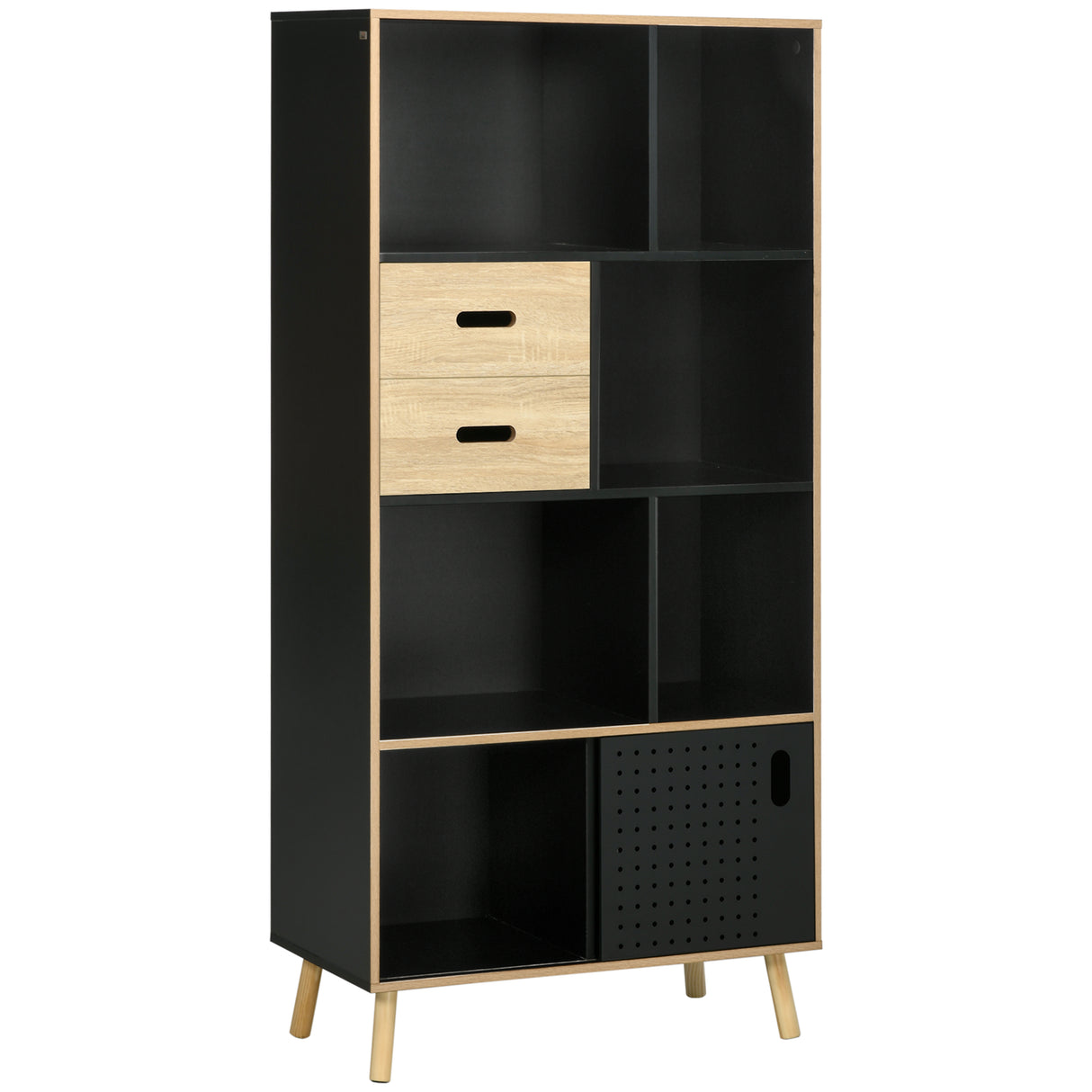 immagine-1-easycomfort-easycomfort-mobile-libreria-moderna-in-mdf-e-truciolato-con-2-cassetti-e-7-ripiani-aperti-80x40x165-cm