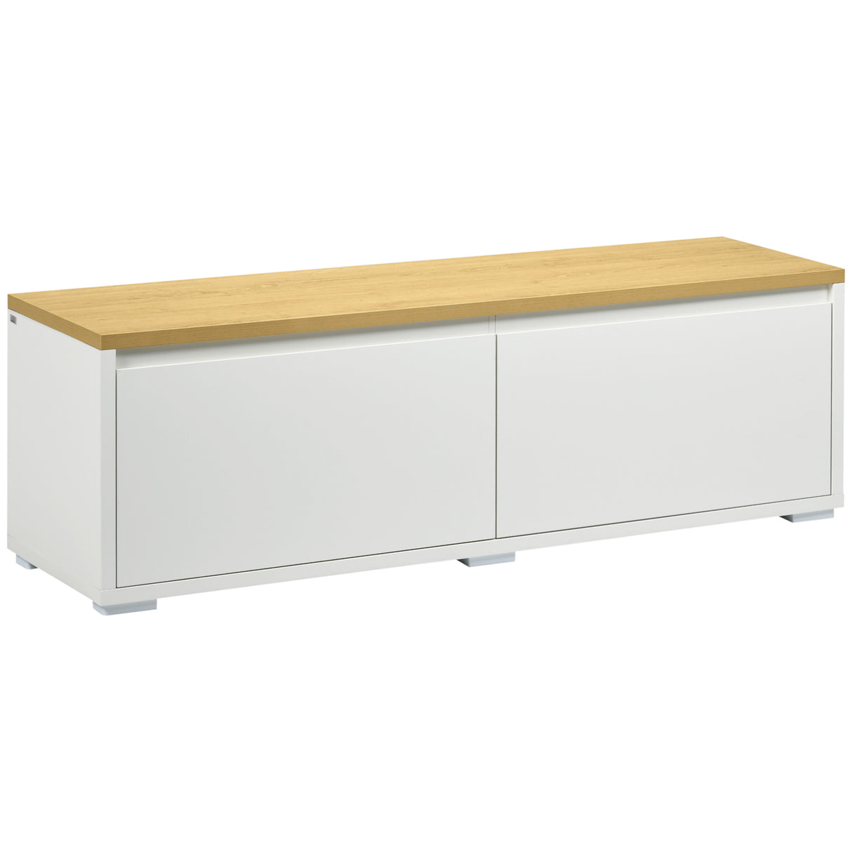 immagine-1-easycomfort-easycomfort-mobile-porta-tv-fino-a-65-con-armadietti-e-ante-a-ribalta-in-truciolato-140x37x45cm-bianco-e-color-legno