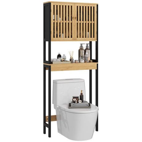 easycomfort easycomfort mobile sopra wc con armadietto 2 ante a doghe e ripiano aperto 60x21 5x172cm colore legno