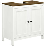 easycomfort easycomfort mobile sotto lavabo bagno in legno con ripiano interno regolabile 60x30x60 cm bianco e color noce