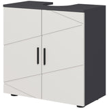 easycomfort easycomfort mobile sottolavabo bagno per piedistallo con armadietto 2 ante 60x30x60cm grigio