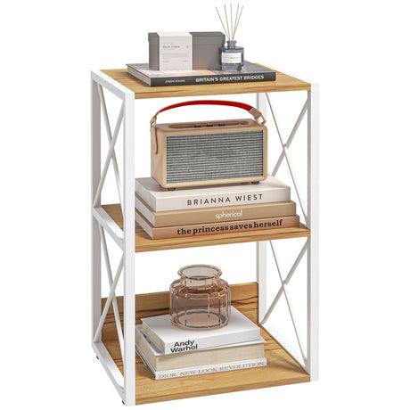 easycomfort easycomfort mobiletto scaffale per soggiorno cucina bagno 3 ripiani salvaspazio legno 40x35x72 5cm ean 8054111845403