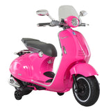 easycomfort easycomfort moto elettrica per bambini con licenza ufficiale vespa 2 rotelle luci e suoni 108x49x75 cm rosa