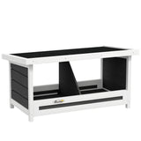 easycomfort easycomfort nido per galline a 2 aree con base rialzata e tetto in legno e bitume 66x37x34 cm grigio bianco e nero