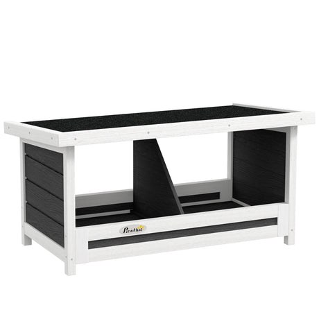 easycomfort easycomfort nido per galline a 2 aree con base rialzata e tetto in legno e bitume 66x37x34 cm grigio bianco e nero