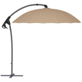 easycomfort easycomfort ombrellone da giardino decentrato 2 7m apertura a manovella e 16 stecche in fibra di vetro cachi