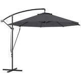 easycomfort easycomfort ombrellone da giardino rotondo inclinabile e girevole manovella e protezione upf 50 3 m grigio scuro