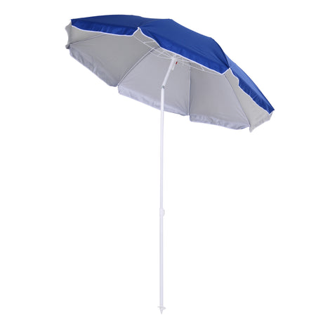 easycomfort easycomfort ombrellone da spiaggia inclinabile con fodera riflettente in acciaio e poliestere 1 7x2 05 m blu
